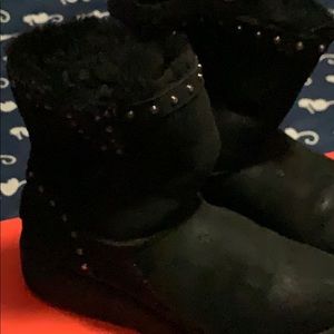 Black ugg boots with sliver studs